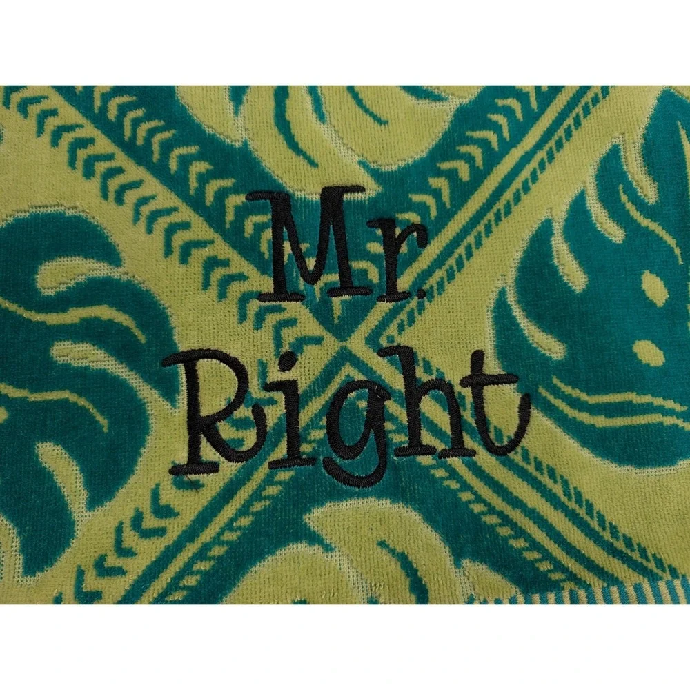 Mr. Right Mrs. Always Right Beach Towels Set of 2 Wedding Anniversary